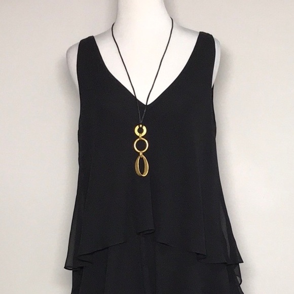 The Limited Gold Tone 3 Ring Lavaliere Necklace - Picture 2 of 4